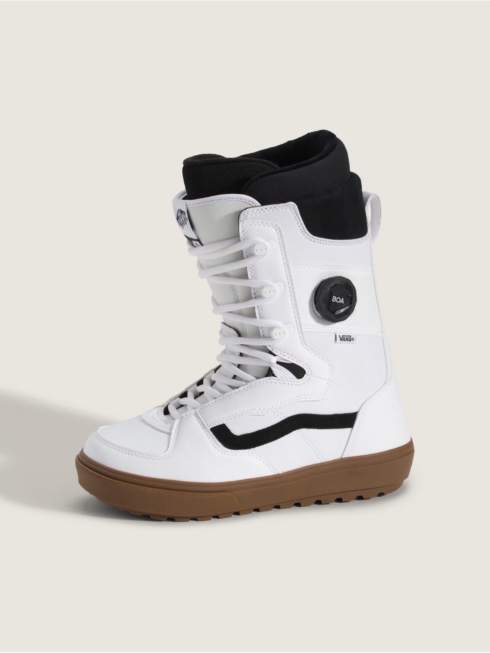 Vans White, Black & Gum BOA Lace-Up Snowboard Boots